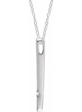 14K Yellow Gold .015 CT Natural Diamond Bar 16-18