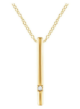 14K Yellow Gold .015 CT Natural Diamond Bar 16-18