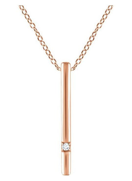 14K Yellow Gold .015 CT Natural Diamond Bar 16-18
