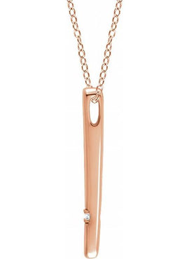 14K Yellow Gold .015 CT Natural Diamond Bar 16-18