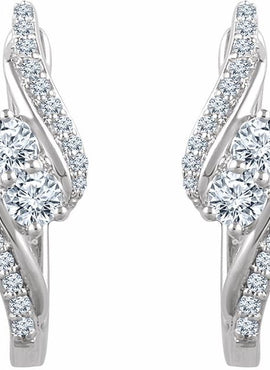14K White Gold 5/8 CTW Natural Diamond Earrings