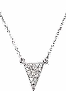 14K White Gold 1/6 CTW Natural Diamond Triangle 16