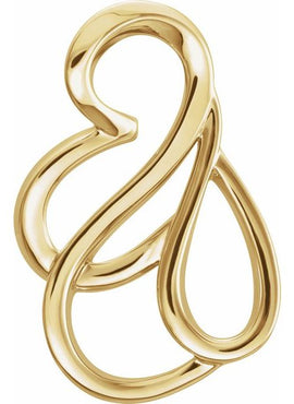 14K White Gold Freeform Slide Pendant