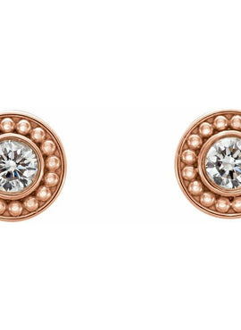 14K White Gold 1/5 CTW Natural Diamond Beaded Earrings