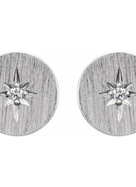 Sterling Silver .02 CTW Natural Diamond Earrings