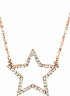 14K Rose Gold 1/5 CTW Natural Diamond Star 16