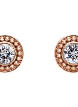 14K White Gold 1/5 CTW Natural Diamond Beaded Earrings