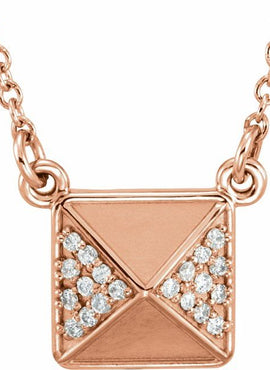 14K Rose Gold .05 CTW Natural Diamond 16 1/2