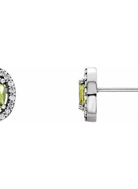 14K Yellow Gold Natural Citrine & 1/10 CTW Natural Diamond Earrings