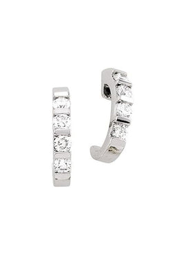 14K White Gold 1/2 CTW Natural Diamond J-Hoop Earrings