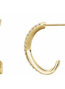 14K White Gold 1/6 CTW Natural Diamond Criss-Cross J-Hoop Earrings