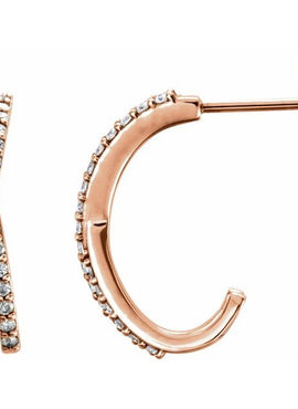 14K White Gold 1/4 CTW Natural Diamond Criss-Cross J-Hoop Earrings