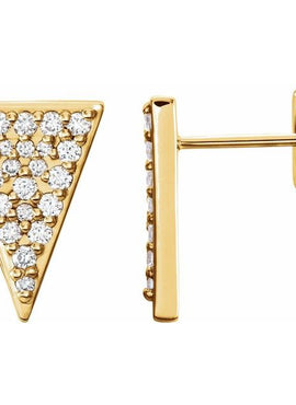 Sterling Silver 1/3 CTW Natural Diamond Triangle Earrings