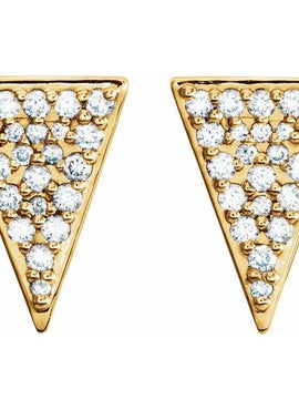 Sterling Silver 1/3 CTW Natural Diamond Triangle Earrings