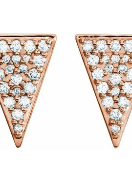 Sterling Silver 1/3 CTW Natural Diamond Triangle Earrings