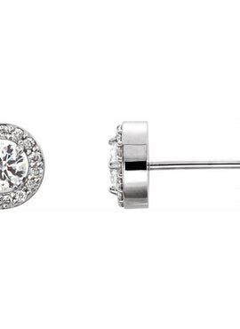 14K White Gold 3/8 CTW Natural Diamond Halo-Style Earrings
