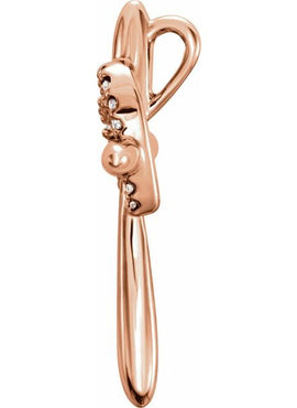 14K White Gold .04 CTW Natural Diamond Heart & Cross Pendant