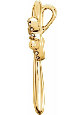 14K White Gold .04 CTW Natural Diamond Heart & Cross Pendant
