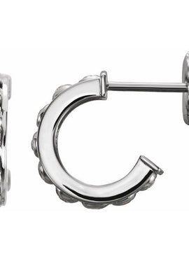 14K White Gold .07 CTW Natural Diamond 10.73 mm Hoop Earrings
