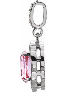 14K White Gold Natural Peach Morganite & 1/6 CTW Natural Diamond Pendant