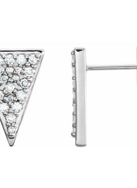 Sterling Silver 1/3 CTW Natural Diamond Triangle Earrings