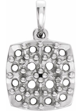 14K White Gold 1/4 CTW Natural Diamond Cluster Pendant