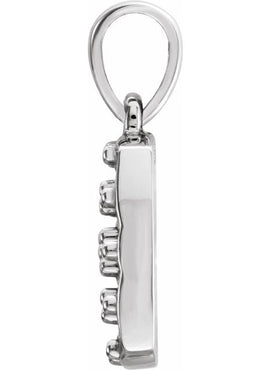 14K White Gold 1/4 CTW Natural Diamond Cluster Pendant