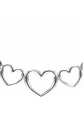 14K Rose Gold Graduated Heart 17 1/2