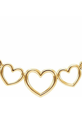 14K Rose Gold Graduated Heart 17 1/2