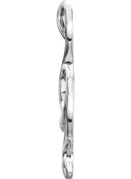 14K White Gold 28.5x9.3 mm Freeform Pendant