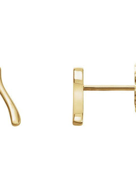 14K White Gold Wishbone Earrings
