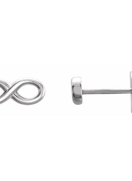 14K White Gold Infinity-Inspired Earrings