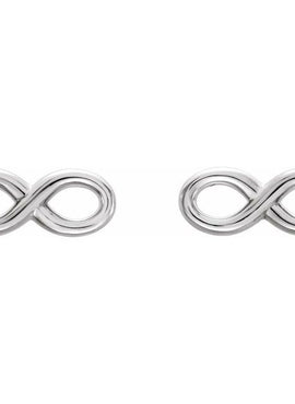 14K White Gold Infinity-Inspired Earrings