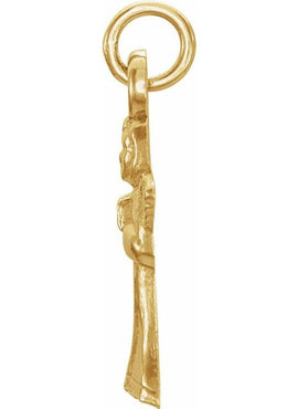 14K Yellow Gold Praying Angel Pendant
