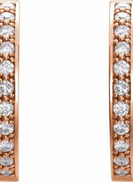 14K Yellow Gold 3/4 CTW Natural Diamond Inside-Outside 18 mm Hoop Earrings