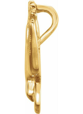 14K Yellow Gold 15 mm Flying Holy Spirit Dove Pendant