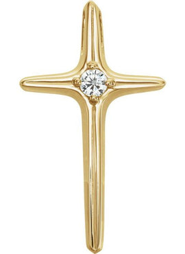 14K Yellow Gold .07 CTW Natural Diamond Cross Pendant