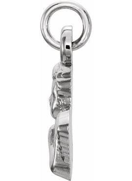 14K White Gold Baby Angel Pendant