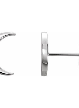 14K White Gold .005 CTW Natural Diamond Crescent Earrings