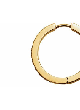 14K Yellow Gold 3/4 CTW Natural Diamond Inside-Outside 18 mm Hoop Earrings
