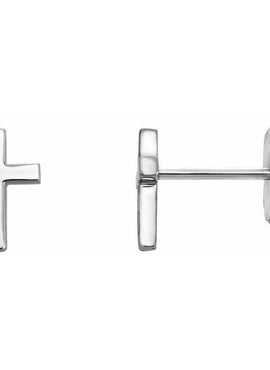 14K White Gold 7.5 mm Cross Single Earring