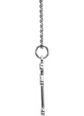 14K White Gold Cross Pendant