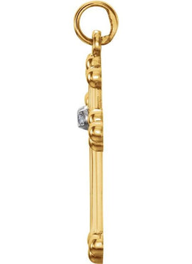 14K White Gold .01 CTW Natural Diamond Cross Pendant