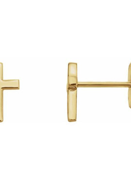 14K White Gold 7.5 mm Cross Single Earring