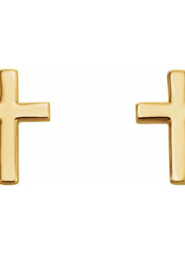 14K White Gold 7.5 mm Cross Single Earring