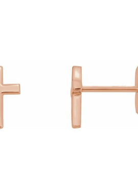 14K White Gold 7.5 mm Cross Single Earring