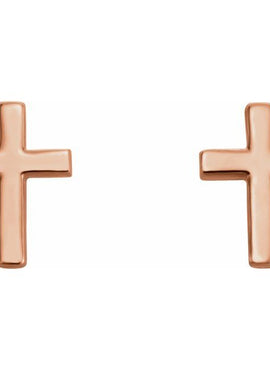 14K White Gold 7.5 mm Cross Single Earring