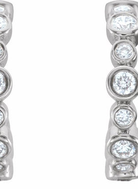 14K White Gold 1/4 CTW Natural Diamond 10.5 mm Hoop Earrings