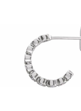 14K White Gold 1/4 CTW Natural Diamond 11.1 mm Hoop Earrings