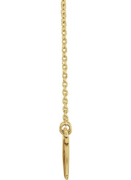 14K White Gold Shark Tooth 16-18